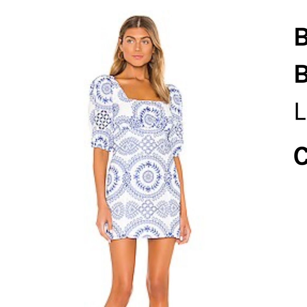 Lovers + Friends blue white mini dress | xs